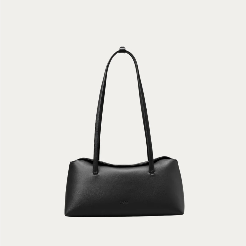 freja chrystie black leather bag